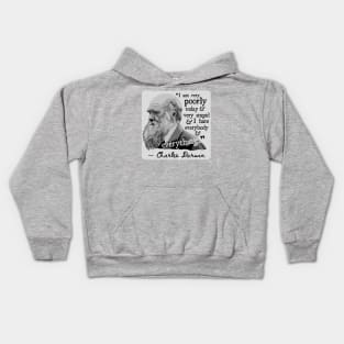 Charles Darwin Portrait and Quote Kids Hoodie